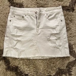 White jean skirt